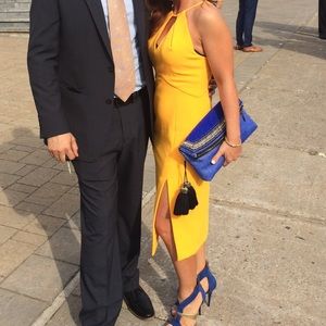 Midi dress with high slit